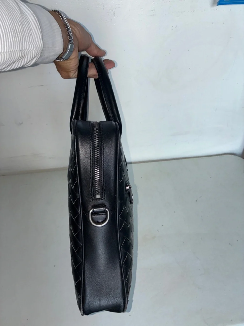 Bottega Veneta Black Intrecciato Leather Briefcase - Picture 6 of 8